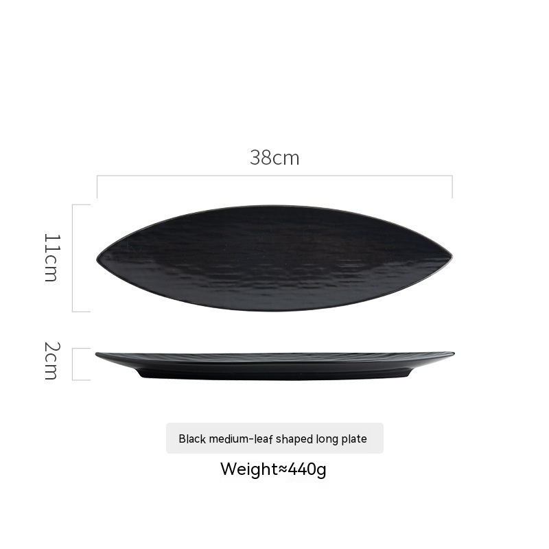 15 Inch Black Pointed Plate