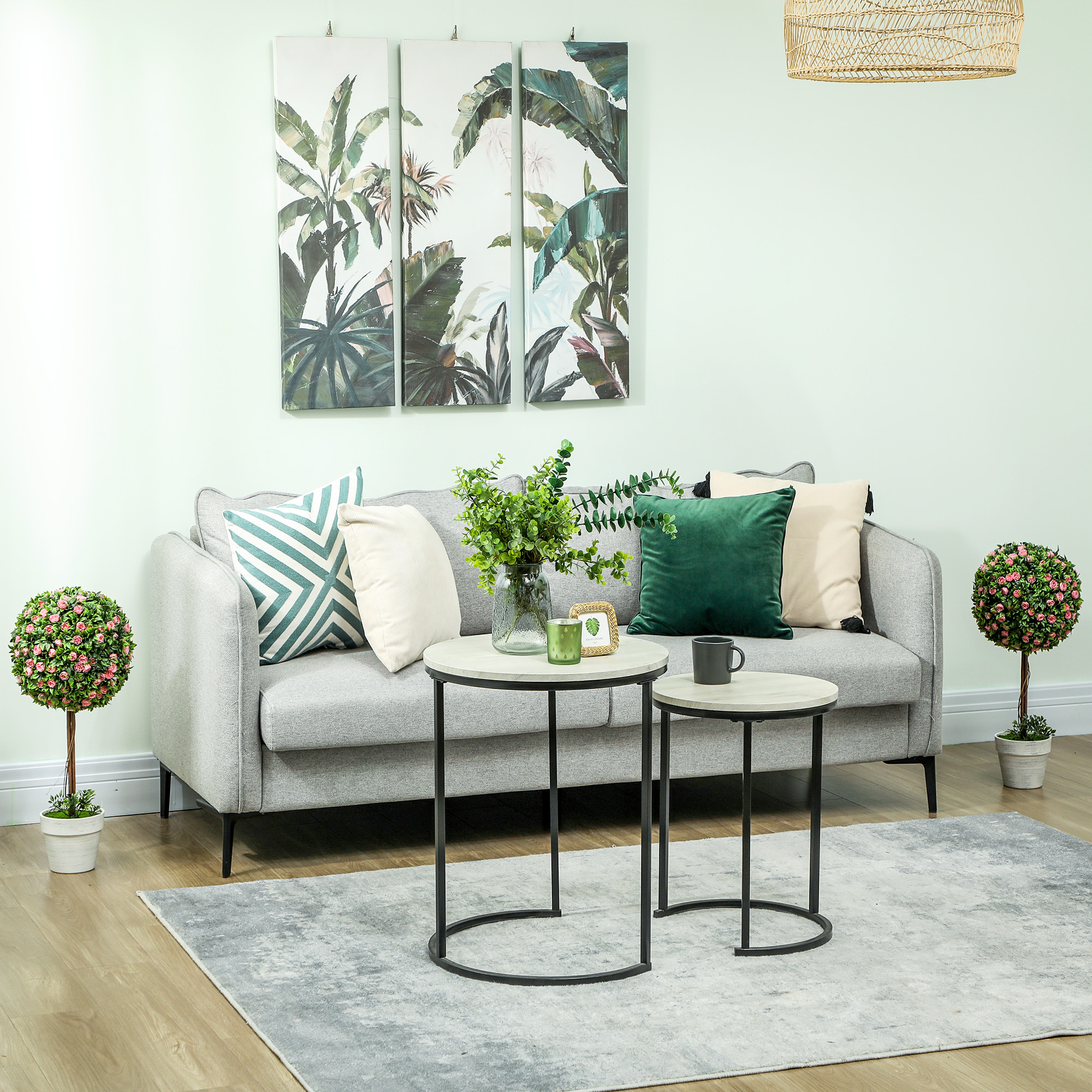 Two Pot Decorative Simulation Plant Set, Nine Lily Flower Potted Plants, Fake — image 5