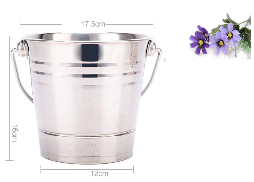 Title 2, Stainless Steel Thickened Bucket Household Port...