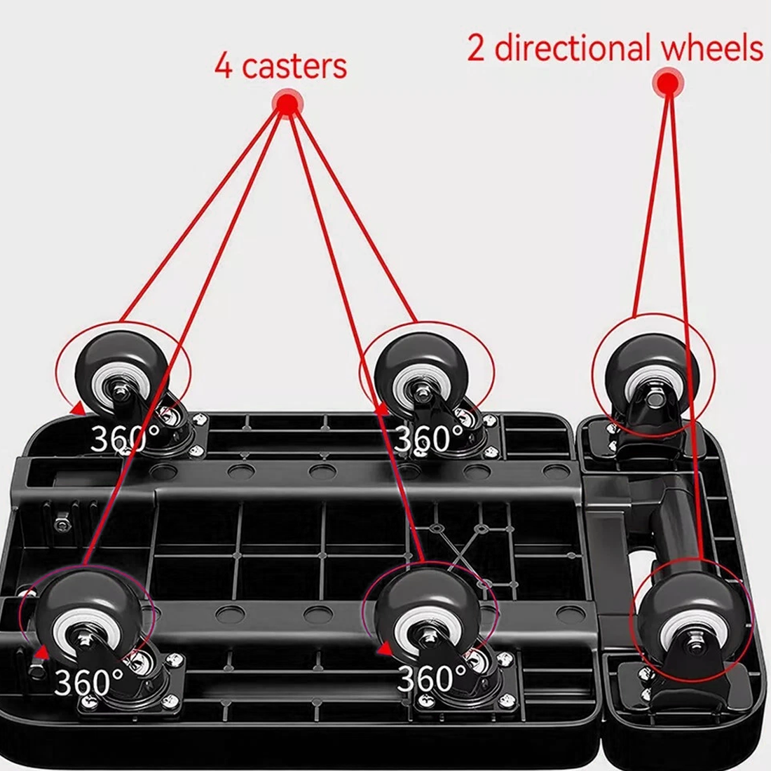 270KG Folding Hand Truck Luggage Dolly Trolley Moving Platform Cart Heavy Duty 20