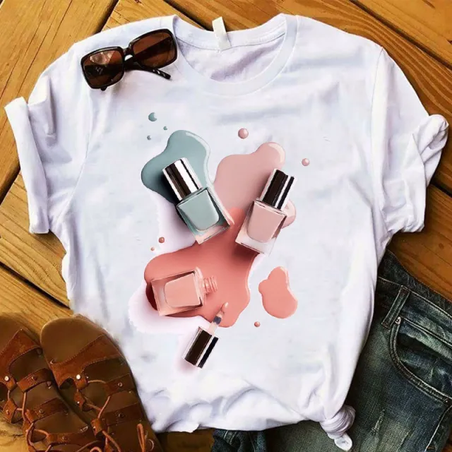 Nail Polish Bottle Print Short Sleeve - Shop at LoveMi