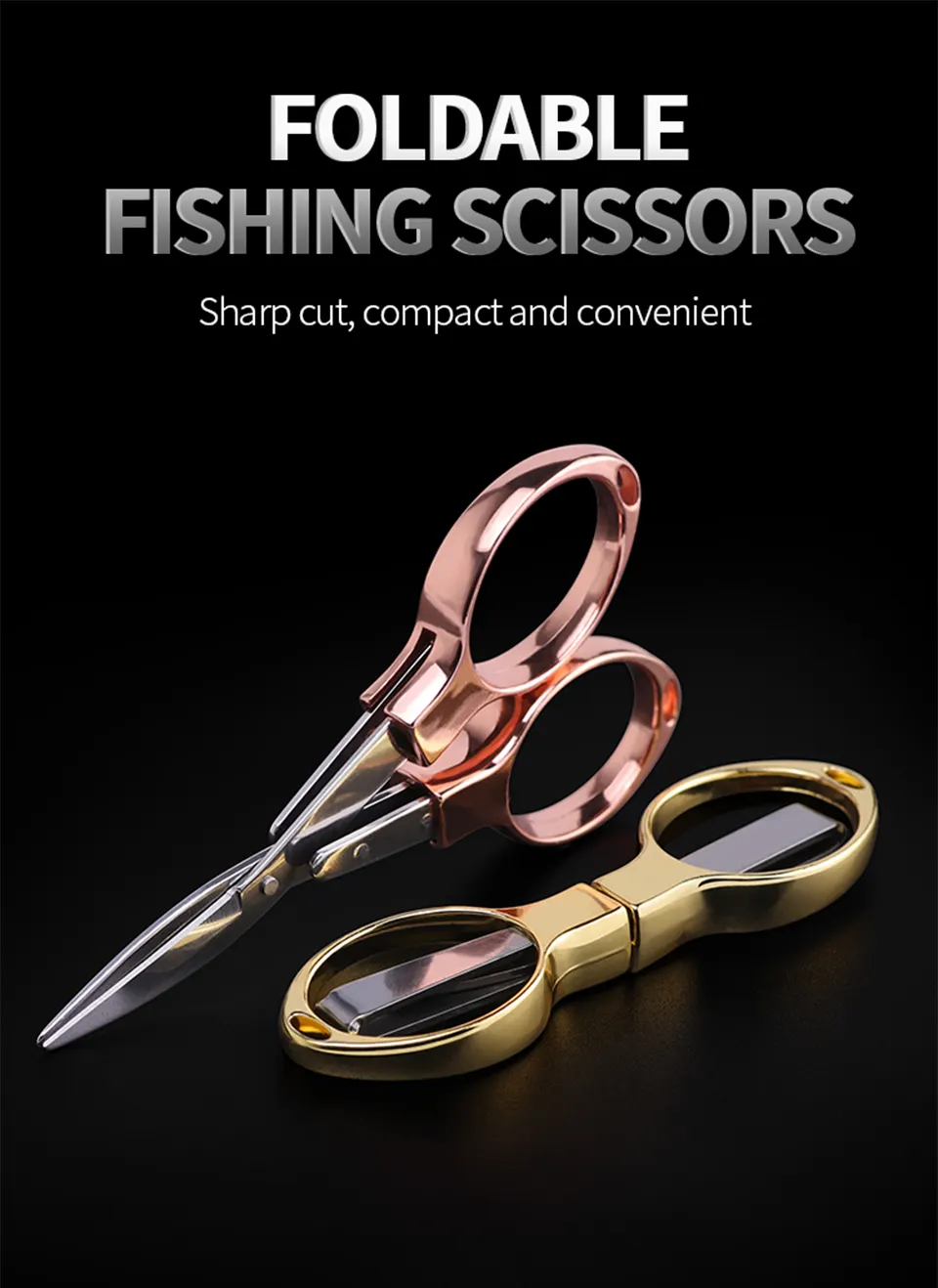 Mini Stainless Steel Folding Scissor Keychain Fishing