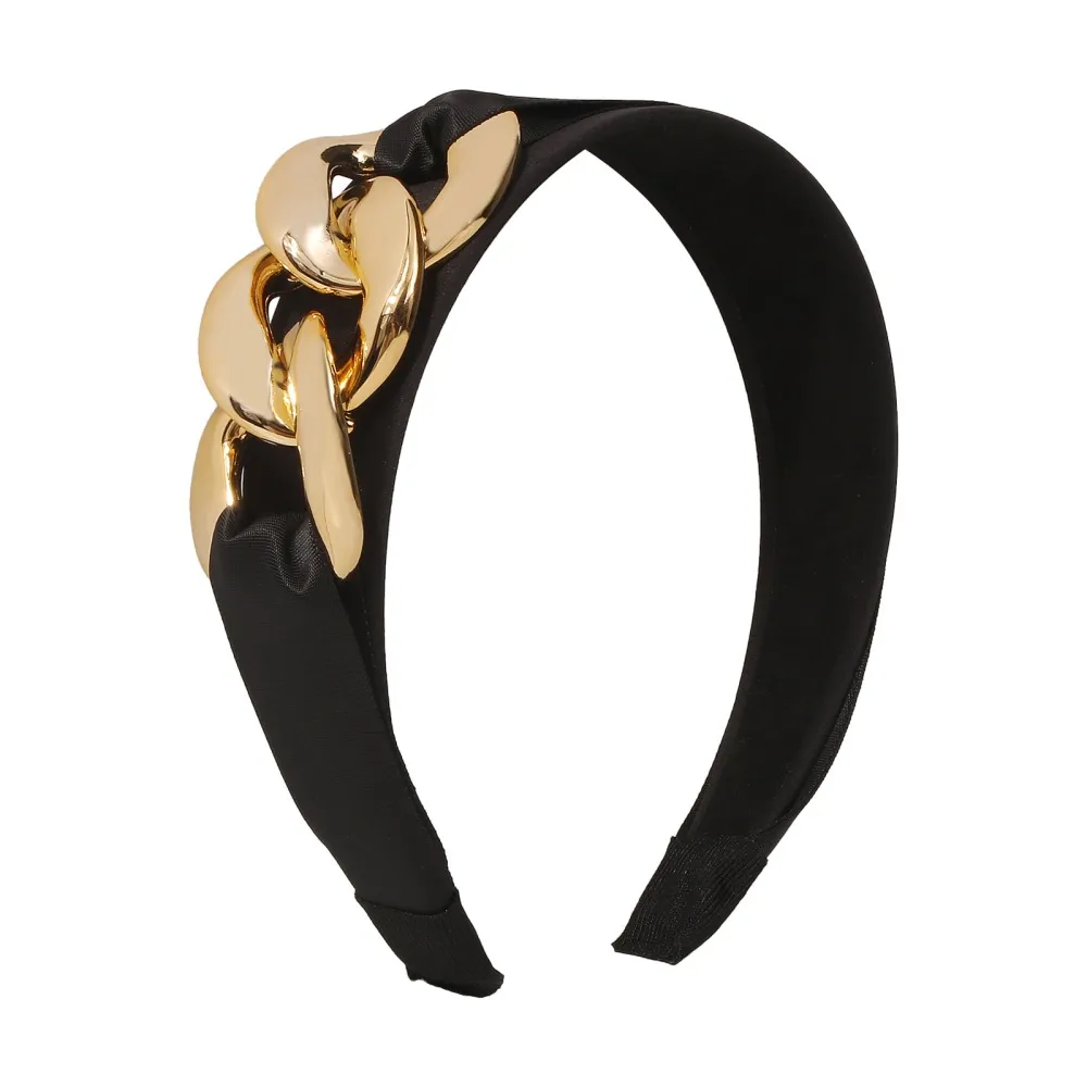 Alloy Braided Fabric Personality Retro Temperament New Headband - Black