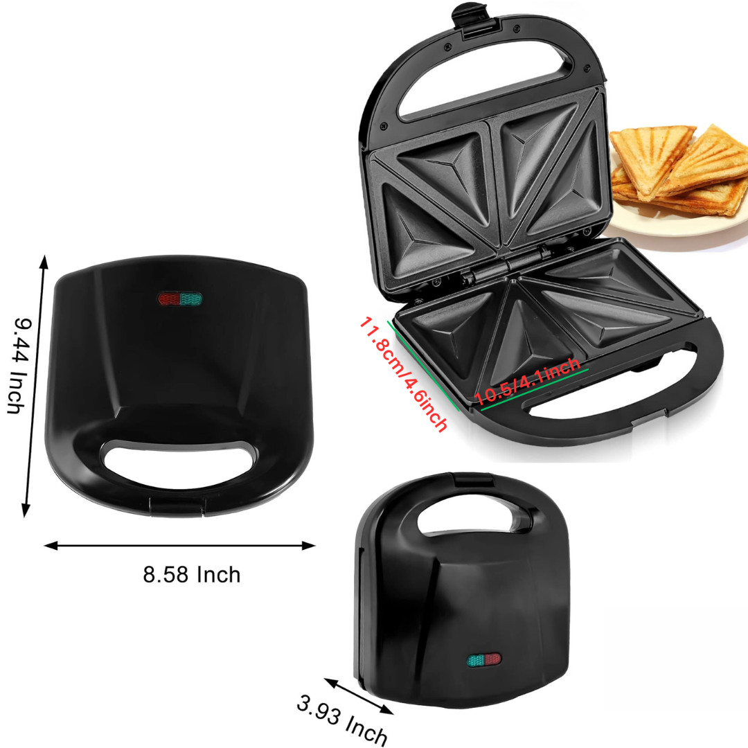Toastie Maker 2 Slice Sandwich Toaster Non-Stick Machine Easy Clean 750W New — image 10