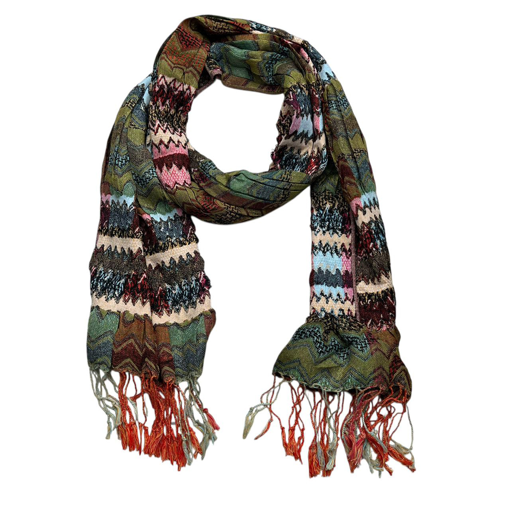 Long Scarf,Nature-inspired Jacquard Green Leaf Motif Scarf,vacation,daily Life,evening Party,Office Appropriate Subtlety For Women Men,for Casual Outfits - Women's Clothing