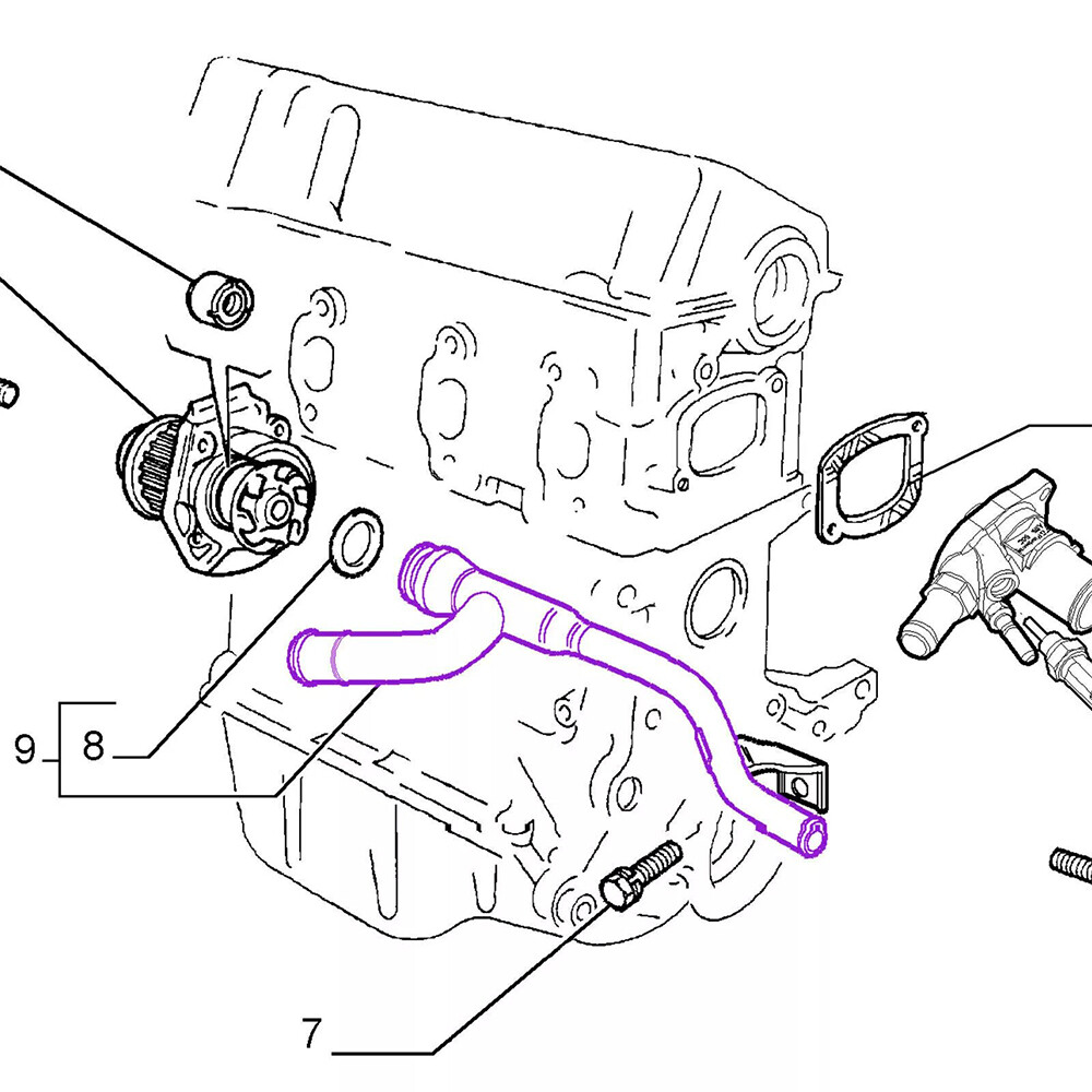 55185422 4680337 For Fiat 500 1.2 Panda 1.1L 1.2L Coolant Water Pipe Replacement — image 4