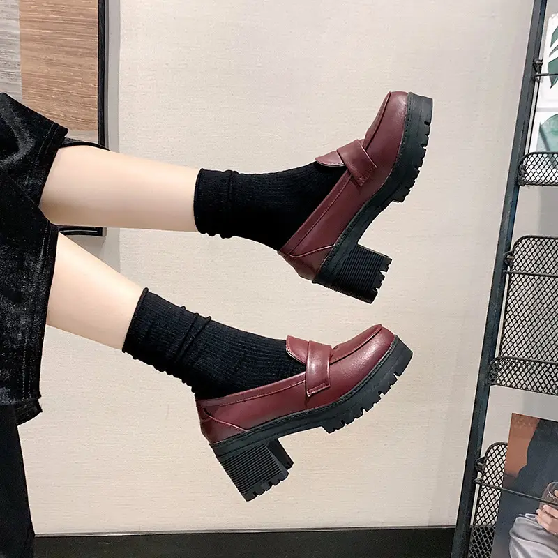 Spring And Autumn New Wild Thick Bottom Thick Heel