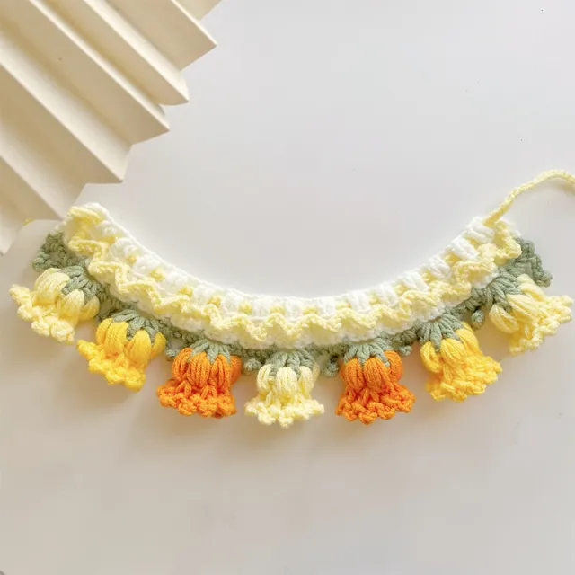 Cat Knitted Neck Bib Pet Bib Yellow - Shop at LoveMi