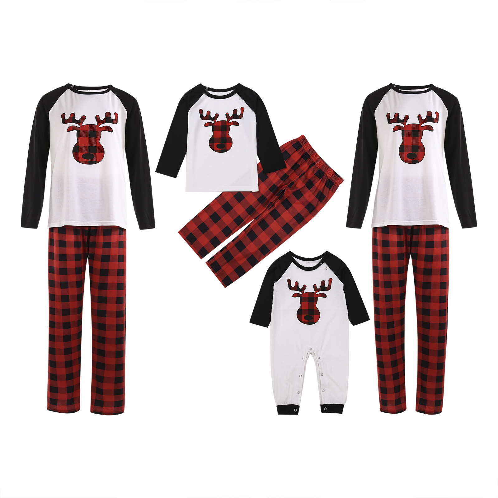 Cartoon Elk Printed Homewear Parent Child Set