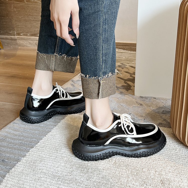 Women's Fleece All Match British Style Leather Shoes