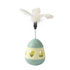 Roly-poly Toy Feather Cat Cudgel - Yellow - View 1