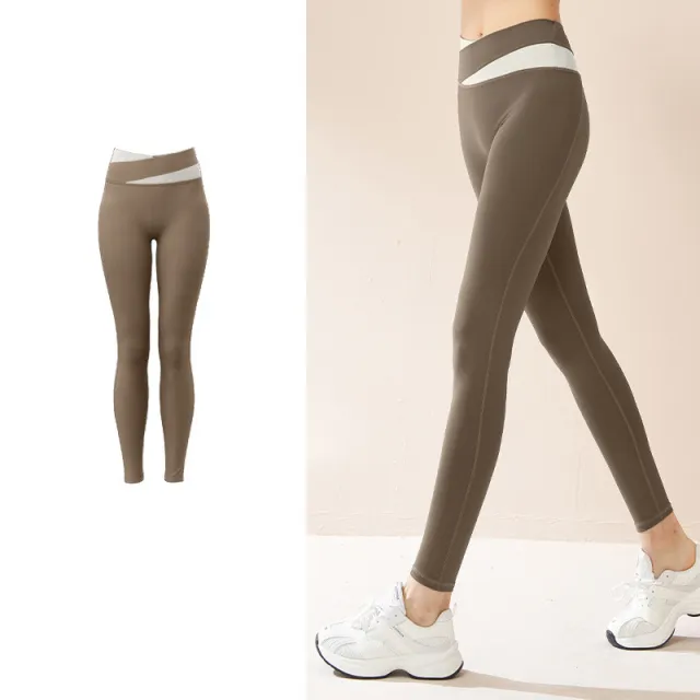 Spliced High Waist Yoga Pants Butt Lift Seamless Leggings Quick drying Running Sports Fitness Pant For Womens Clothing Coco - Shop at LoveMi
