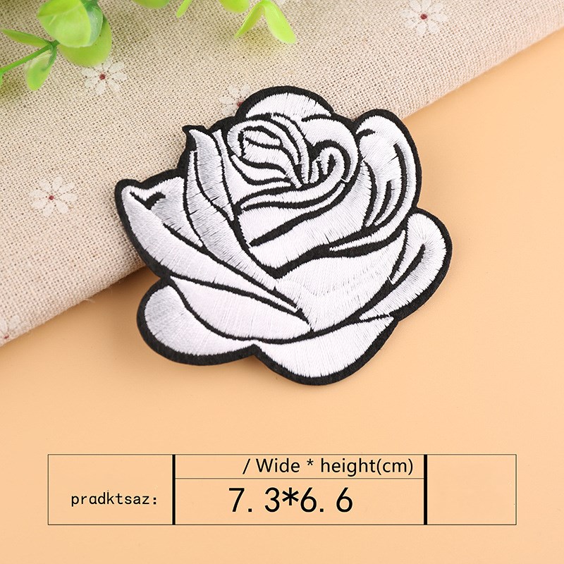 Title 1, Rose flower embroidered cloth sticker, perfect ...