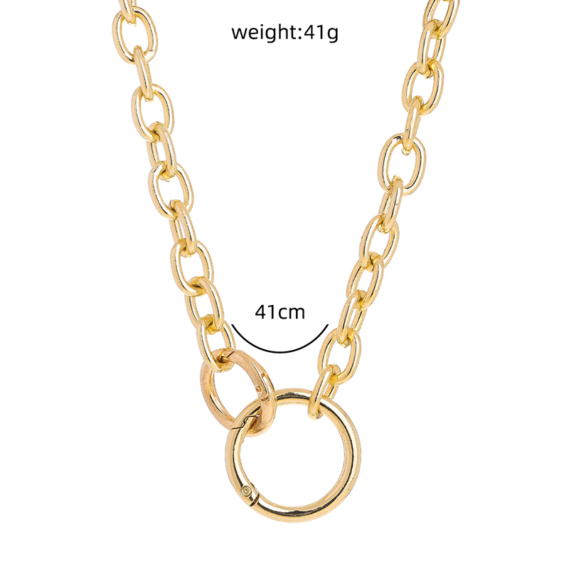 Creative Simple Necklace Choker Exaggerated Punk Double Circle Necklace