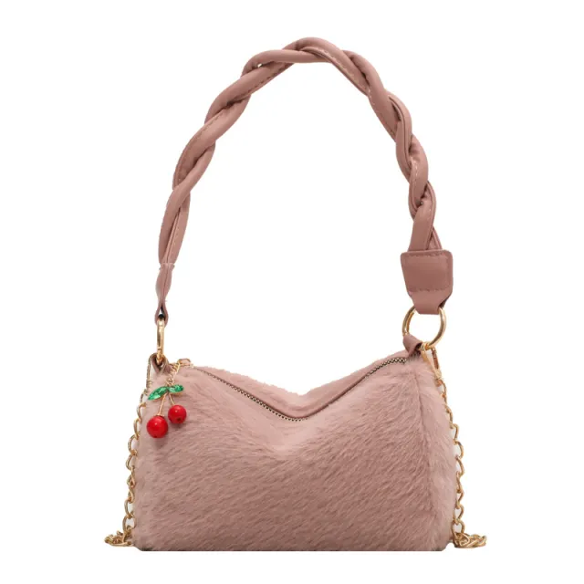 Fashion Small Square Bag With Cherry Pendant Pink - Shop at LoveMi