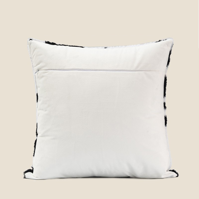 Black And White Cow Pattern Velvet Waist Pillow Living Room Sofa Cushion