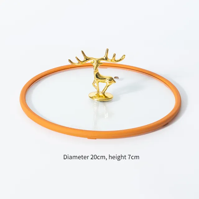 Transparent Visible Pot Lid Universal Tempered Glass Lid Golden Deer Orange Edge - Shop at LoveMi