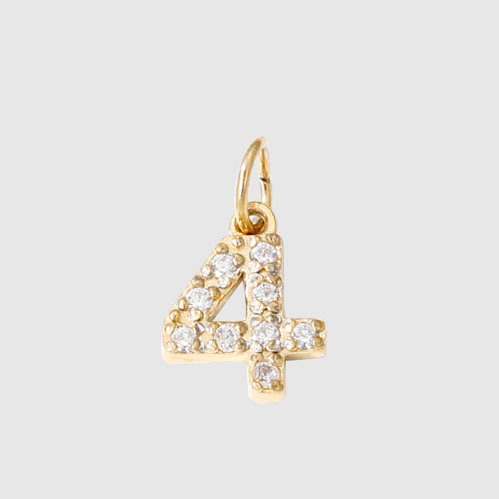 1 Piece 304 Stainless Steel Zircon Ion Plating 14K Gold Real Plated Letter Number Polished Stretch Adjustable Pendant DIY Jewelry Accessories 42