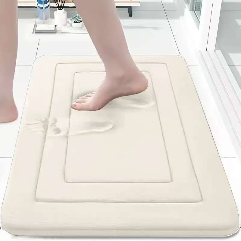 Bathroom Mat With Thickened Memory Foam Anti-Slip Mat For Bathroom Entrance Coral Velvet Foot Mat — foto 6