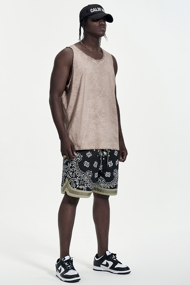 Heavy Industry Batik Washed And Distressed Hip-hop Hipster Top