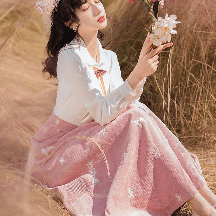 Fashion Women's Retro Stitching Fake Two-piece Dress