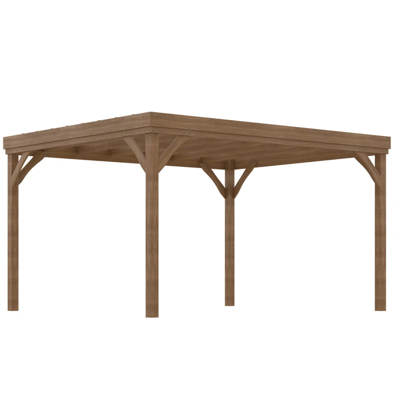 10' X 12' Outdoor Wooden Pergola, Grape Vine Gazebo With Concrete Anchors For Garden, Patio, Backyard, Deck, Brown Multiple Packages — foto 5