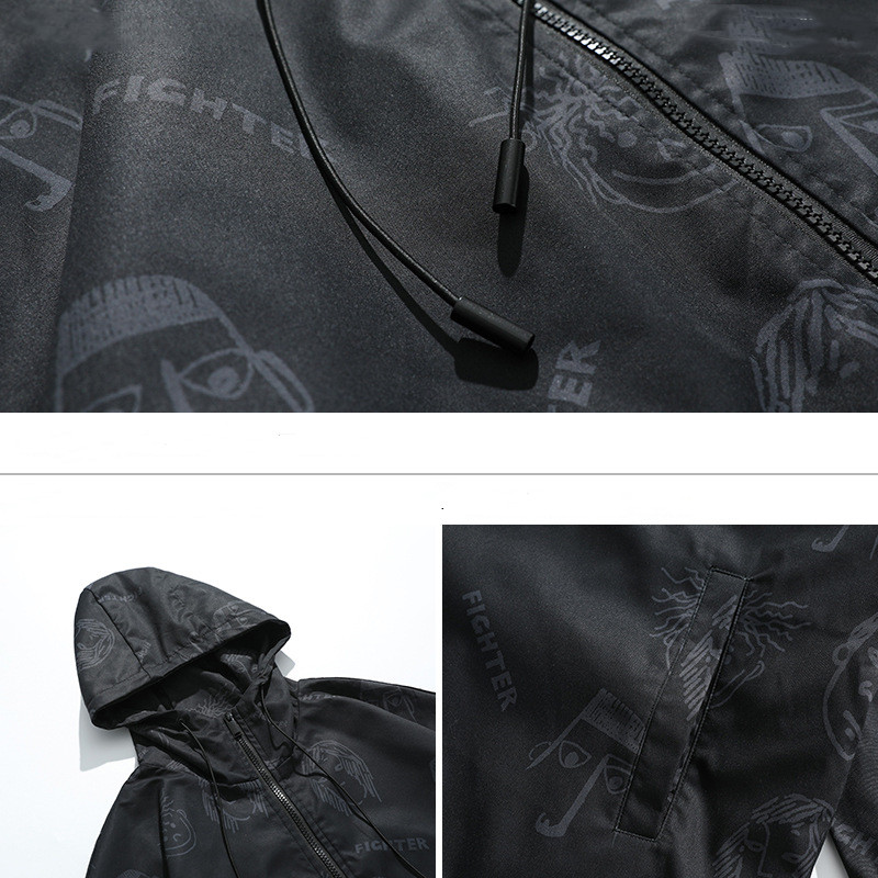 Men's Trendy Denim Full Print Loose Casual Jacket