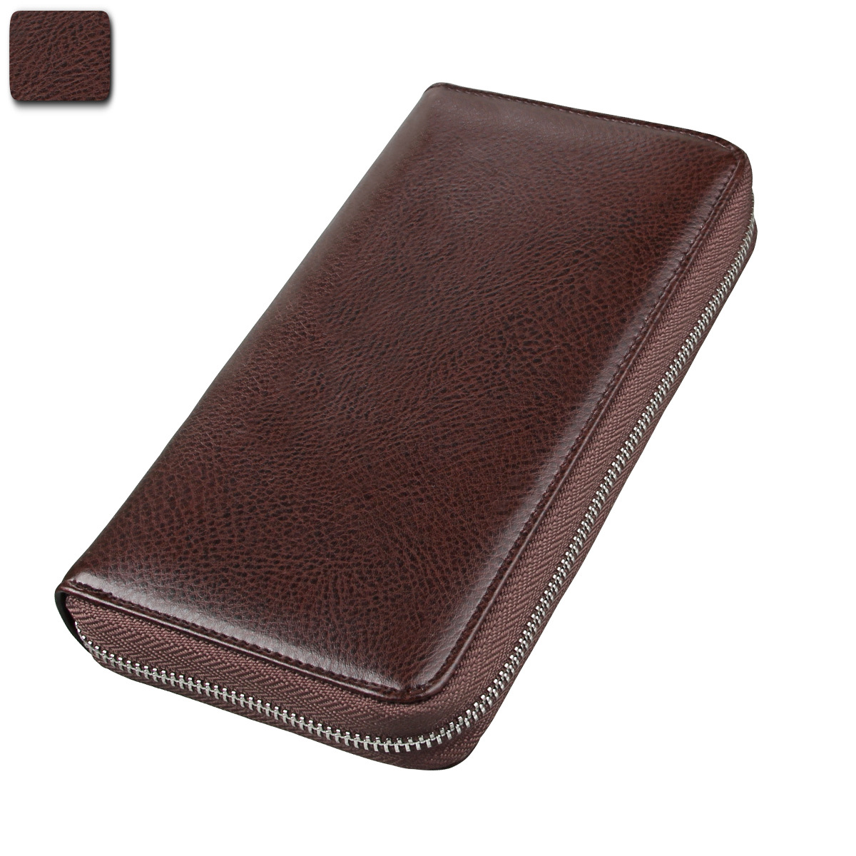 Organ Long Leather Card Holder Passport Holder Coffee - Shop at LoveMi