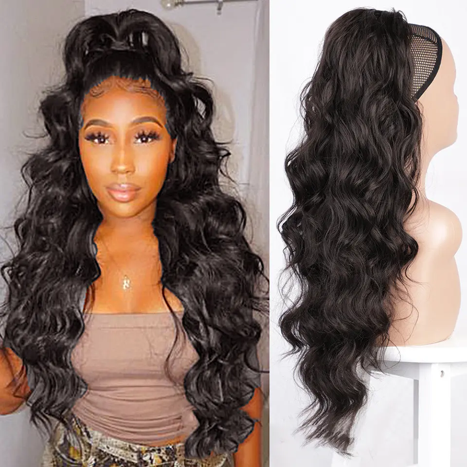 Wig Big Wave Drawstring Ponytail Matte High Temperature Silk