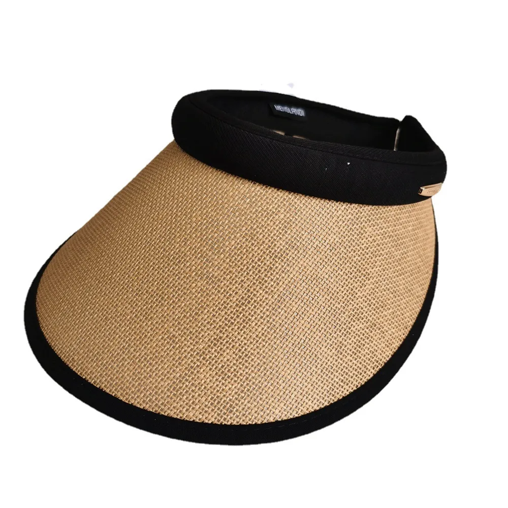 Women's Japanese Linen Composite Sunshade Empty Top Hat - Khaki