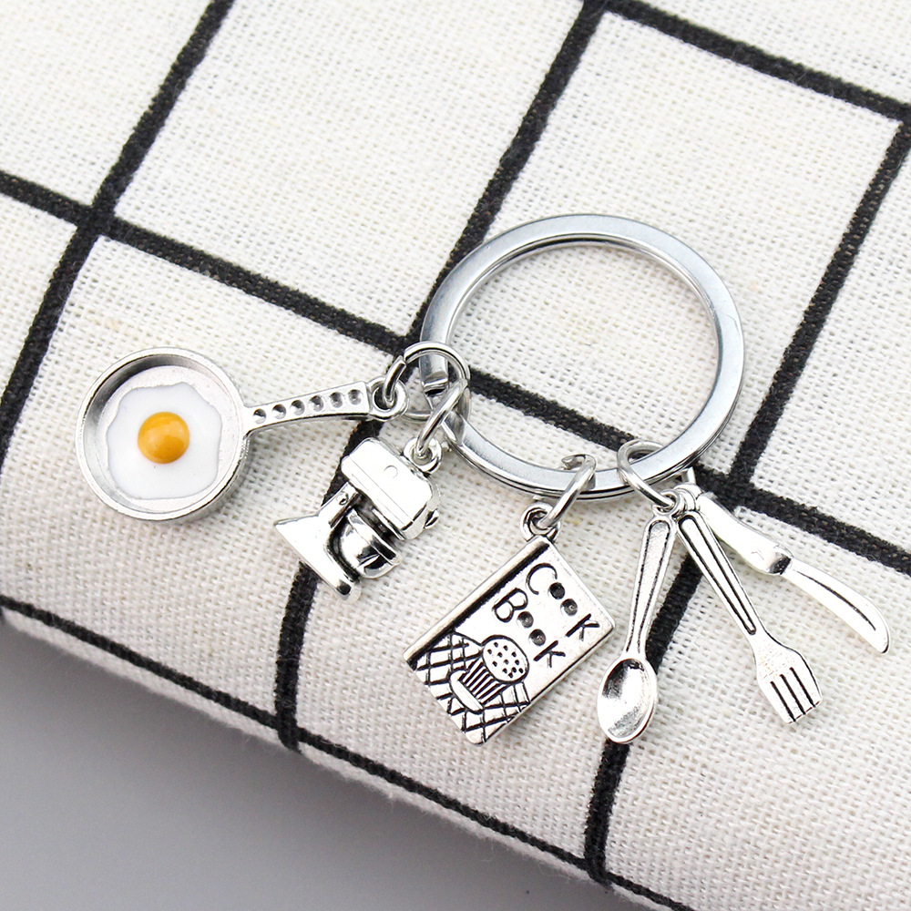 Creative Pan Fried Egg Model Keychain