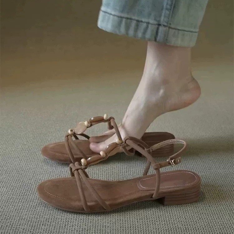 Shell Pendant Flat Sandals, picture 3 of 4