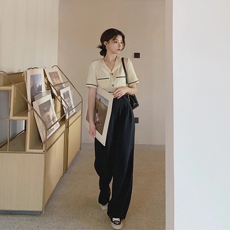 Fashion Wide Leg Pants Fried Street Two-piece Suit