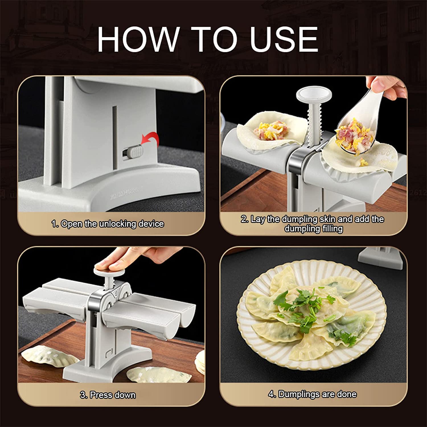 Double-Head Dumpling Mold – Manual Dumpling Press Maker - Image 2