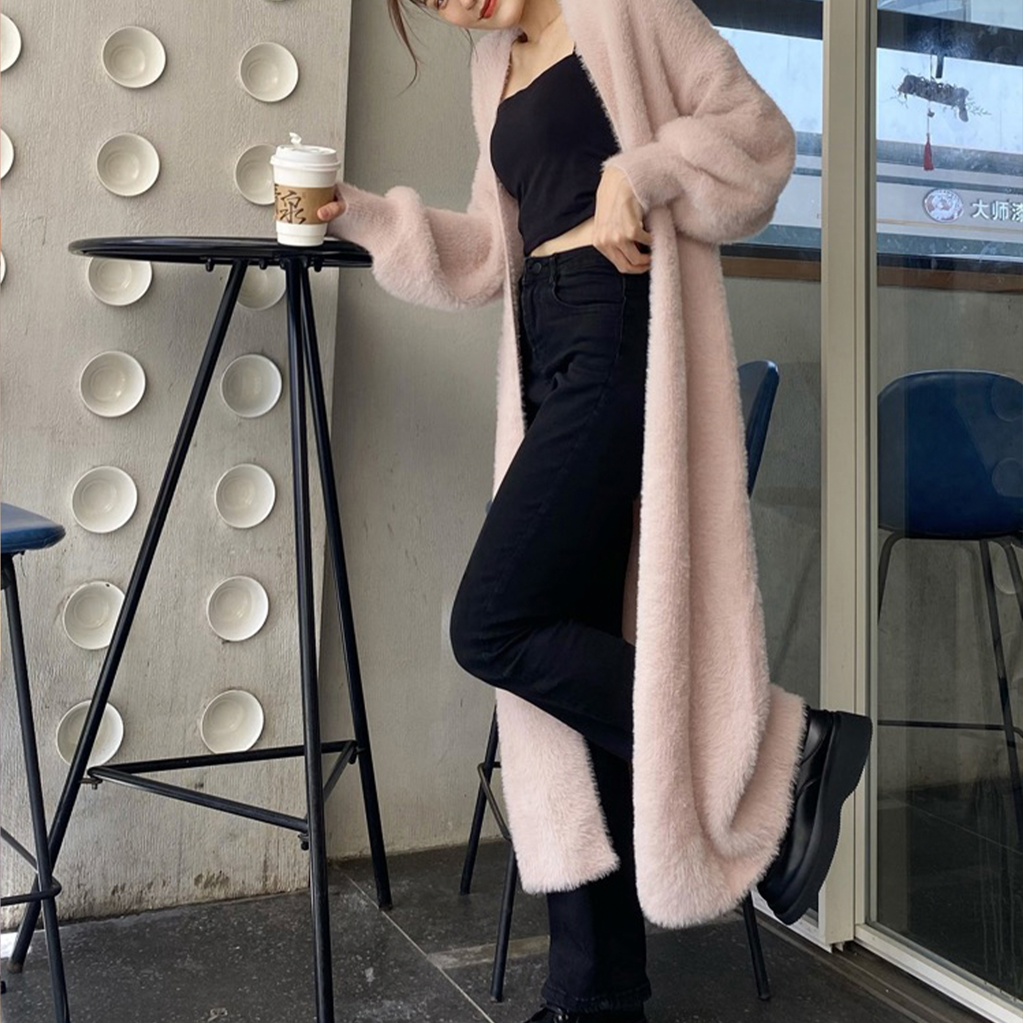 Мягкое длинное пальто-кардиган, модный теплый свитер для отдыха, базовый уютный мягкий повседневный наряд, свитер для офисной одежды, уютный вязаный ретро-наряд