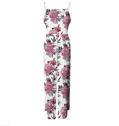 Sleeveless Top Pearl Sling Wide Leg Jumpsuit - Color1-M - View 1