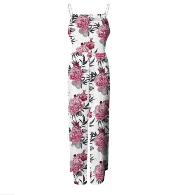 Sleeveless Top Pearl Sling Wide Leg Jumpsuit Color1 Xl - Shop at LoveMi