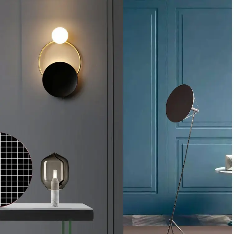 Post-modern Ring Wall Lamp Hotel Restaurant Innovative