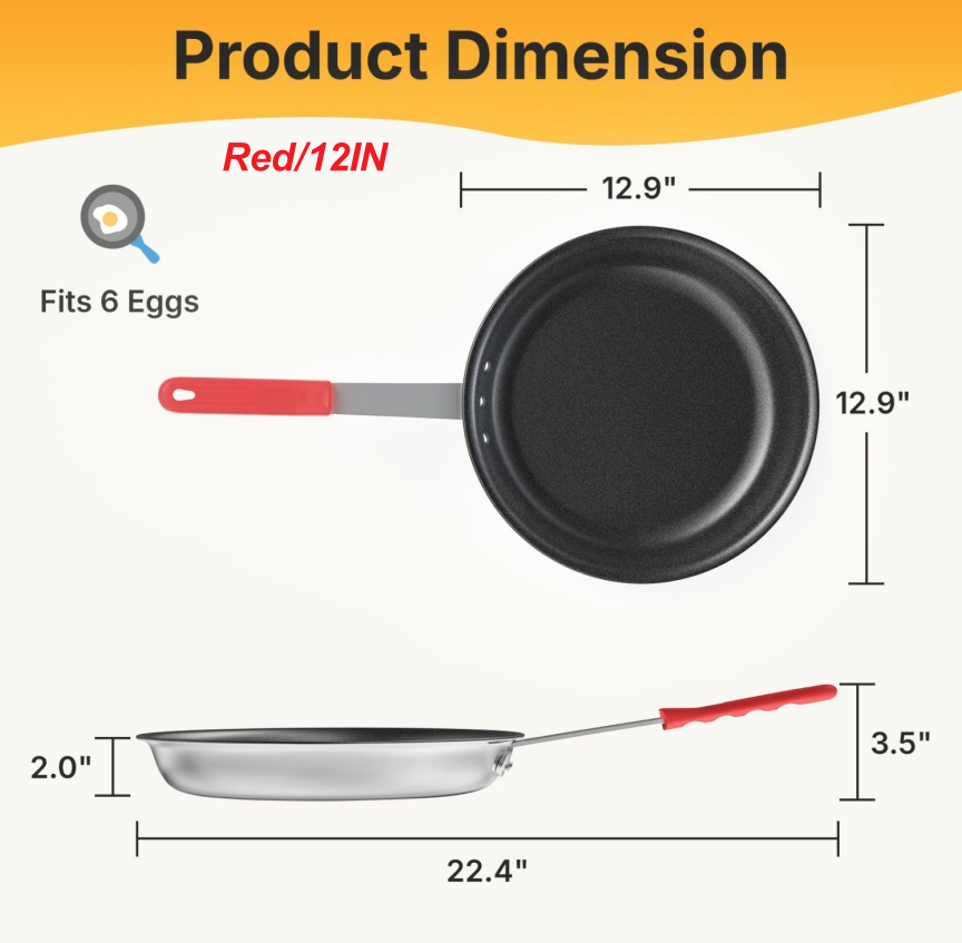 Ceramic Nonstick Egg Pan, Aluminum Frying Pan With Stainless Steel Base, Oven Safe, Dishwasher Safe Skillet image 20