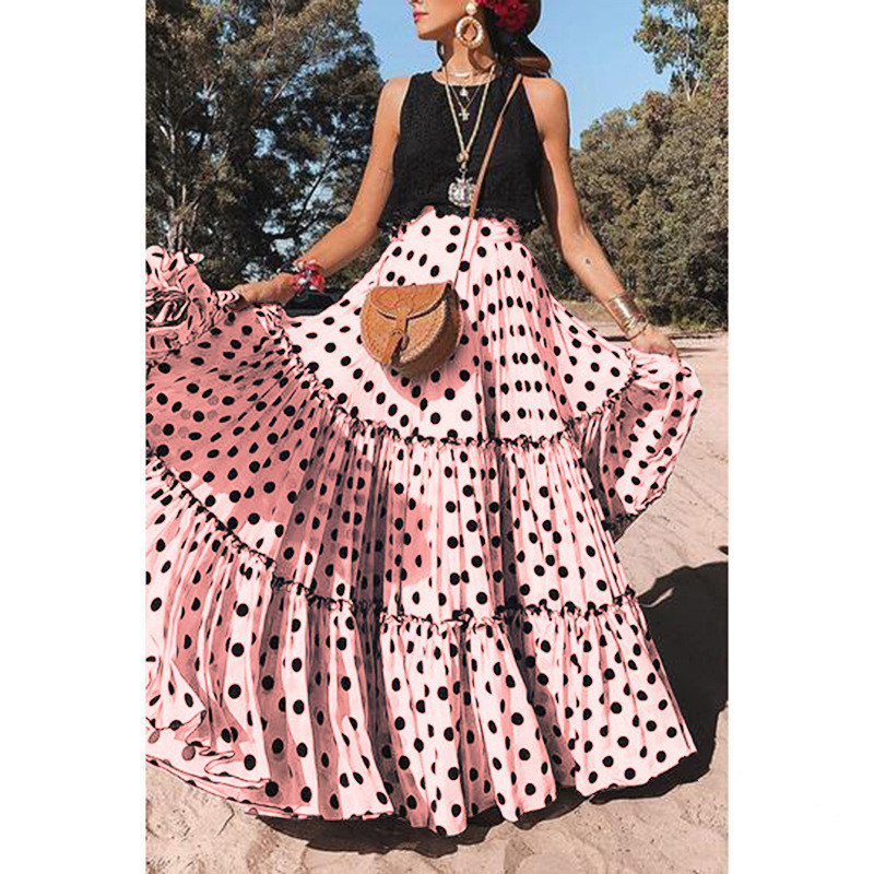 Title 1, Summer New Style Plus Size Polka Dot Ladies Skirt