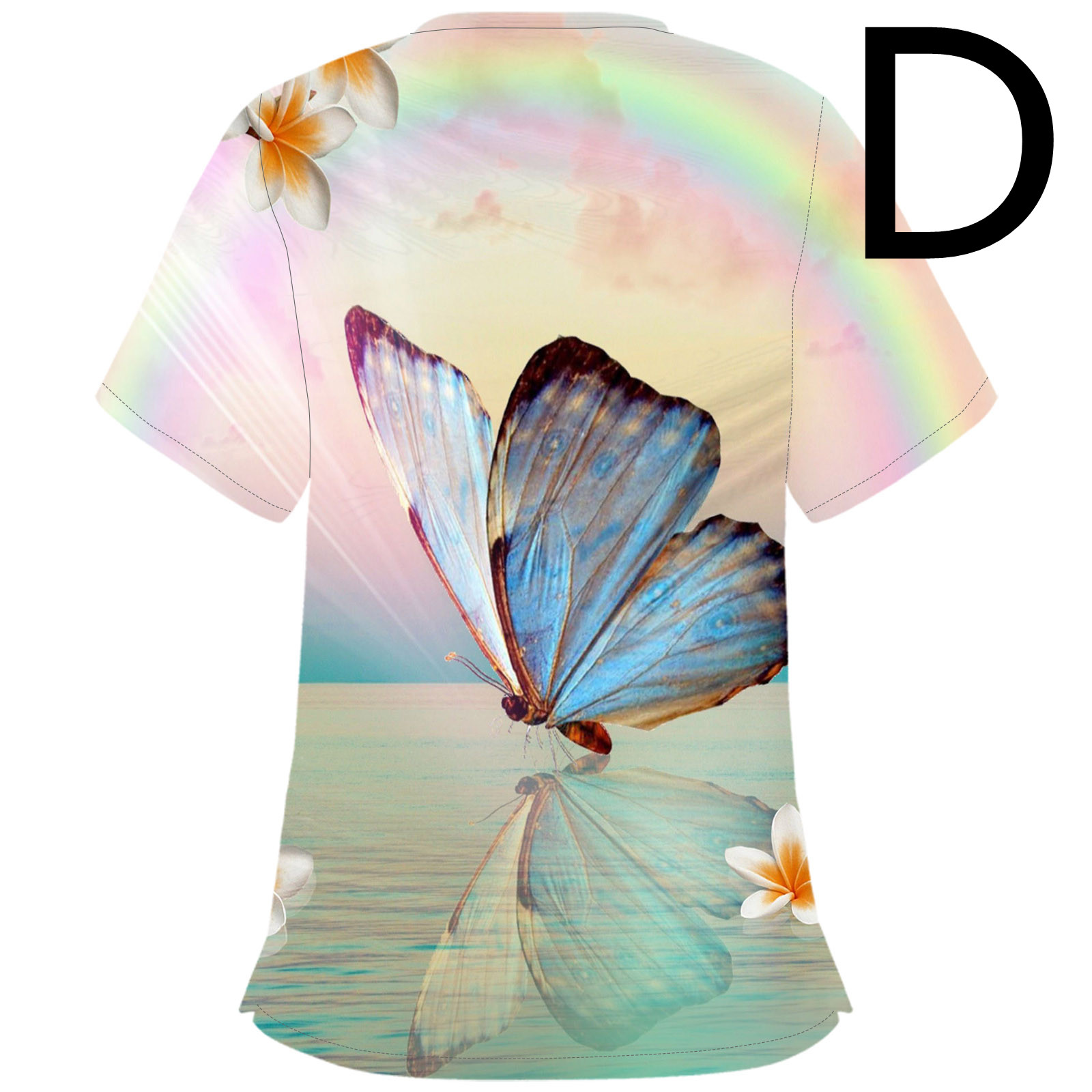 Nurses Wear Butterfly 3D Printed Women's Casual T-shirt