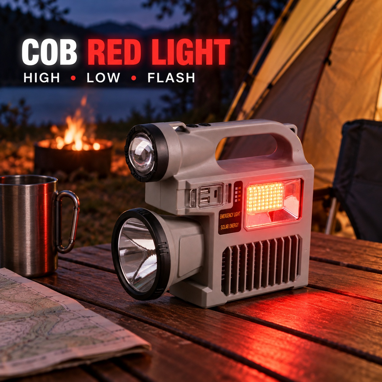 W5158 1 OEM Factory Supply Solar Powered COB LED Electric Mosquito Killer 6000mAh Battery 10