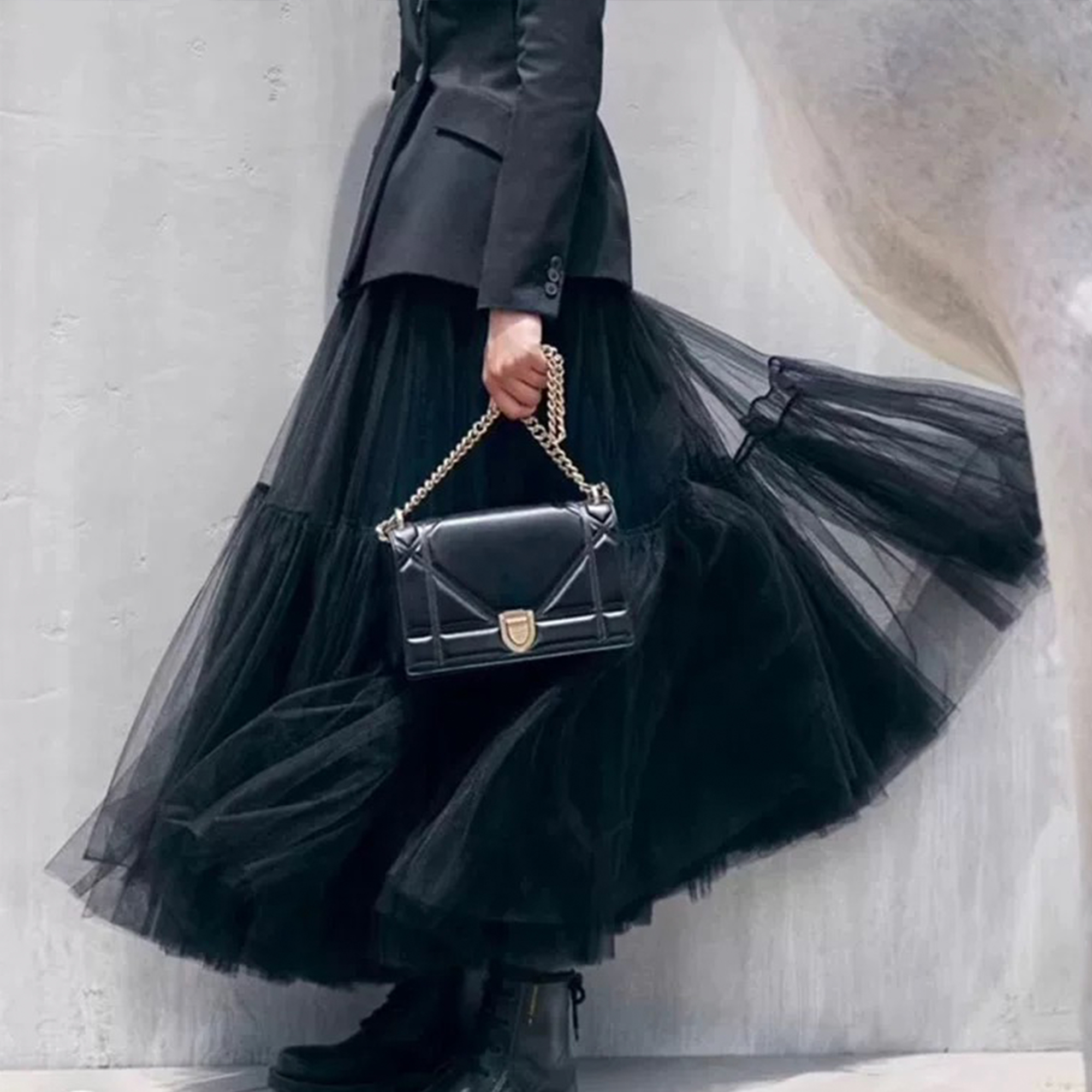 Черная Сетчатая Юбка С Длинным Подолом, Платье Макси, Юбка Средней Длины, Газовая Юбка Design Sense, Большая Свободная Юбка, Весенняя Одежда, Женская Одежда