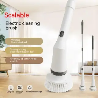Electric Scrubber Cleaning Wall Long Handle Elbow Telescopic Multifunction Cleaning Brush