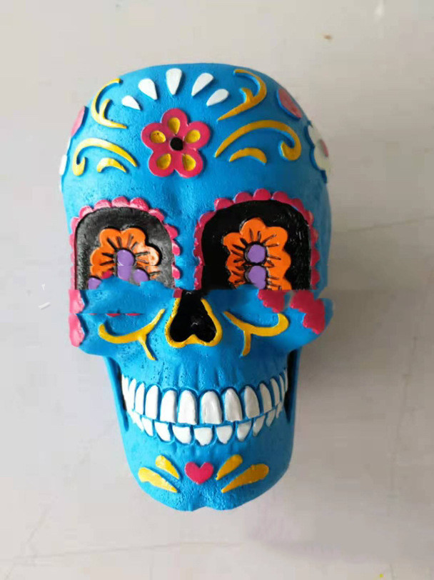 Day of the dead skeleton ornament succulents (yellow)