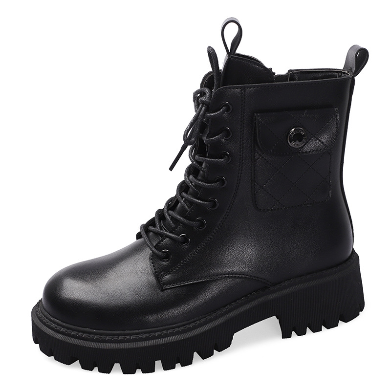 Female British Style Thick-soled Thin Breathable Motorcycle Martin Boots