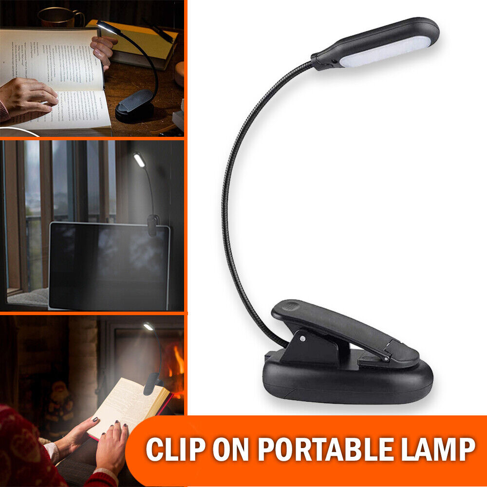 Clip On LED Light for Book Reading. we ship only inside the US, USPS First Class Package 2 Day Handling , 2-5 Day Shipping. Rechargeable Book Light, Clip on LED Table Desk Lamp, Portable Reading Lamp, Office Work Bed Light for Kids, Bookworms, Students by