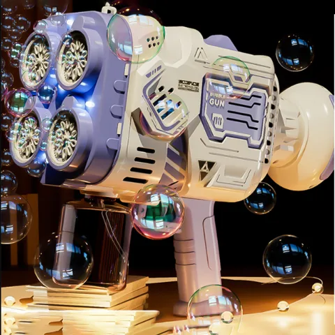 Bubble Gun Rocket Soap Machine Electric Space Launcher Continues