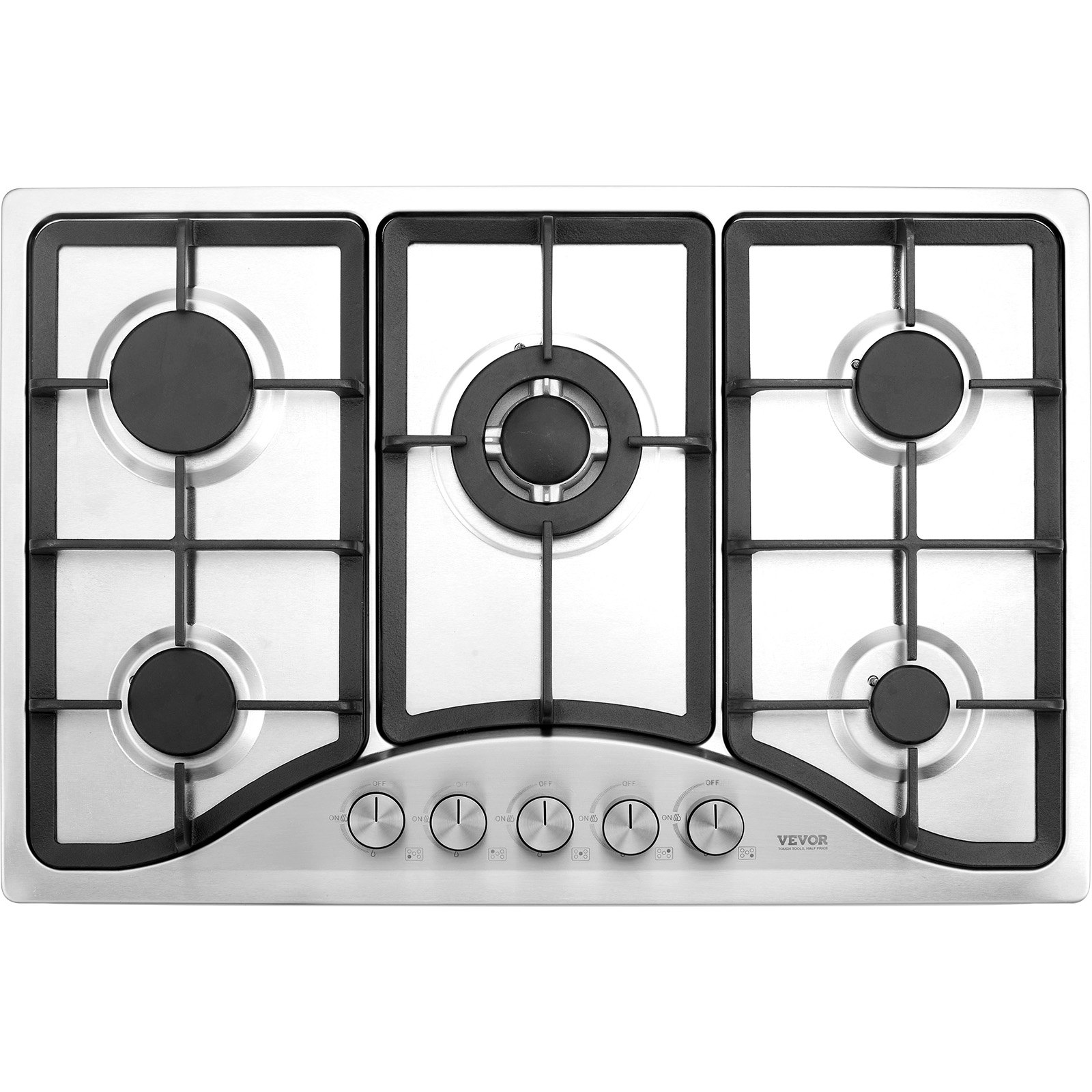 Gas Cooktop 30 Inch, Max 12250BTU 5 Burners Built-in Stainless Steel Gas Stove Top, LPG NG Convertible Dual Fuel Natural Gas Hob With Thermocouple Protection image 2
