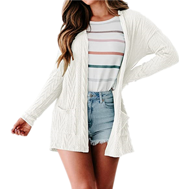 Women's Solid Color Loose Pocket Fashion Patchwork Sweater